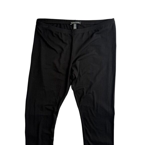 Eileen Fisher Leggings Black Viscose Blend Size Medium Petite Career Comfy - Picture 3 of 9